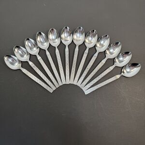 Vtg Frontier Airlines Flatware 12 Tea Spoons Stainless Japan Korea First Class